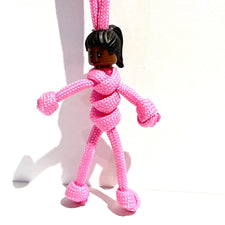 Black Female | Black Hair | Pink Cord Scrubs | Carer | HCP |  Cleaner | pBuddies ParaCord KeyRing Set