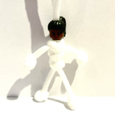 Black Female | White Cord Scrubs | Black Hair | Carer | HCP |  Cleaner | pBuddies ParaCord KeyRing Set