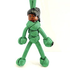 Black Female | Black Hair | Green Cord Scrubs | Carer | HCP |  Cleaner | pBuddies ParaCord KeyRing Set