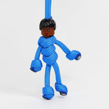 Black Female | Black Hair | Light Blue Cord Scrubs | Carer | HCP |  Cleaner | pBuddies ParaCord KeyRing Set