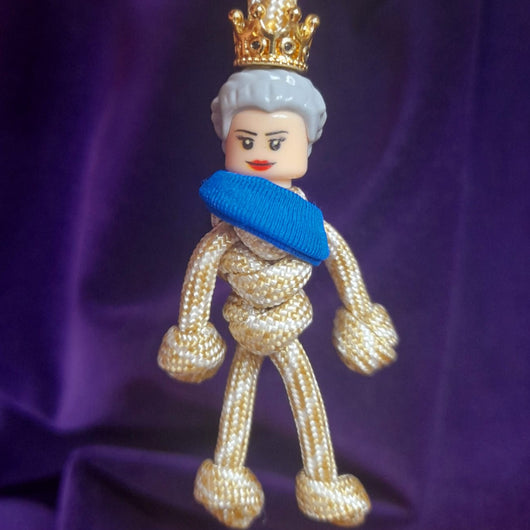 Queen Elizabeth KeyRing - With Metal Crown In Gold or Platinum