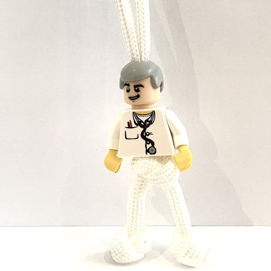 Doctor | White Male | White Cord | White Torso | Various Hair Colours | Doctor / Consultant | Hero pBuddies ParaCord KeyRing