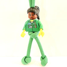 Black Female | Black Hair | Green Cord | Green Torso |  NHS Paramedic / Ambulance - Hero pBuddies ParaCord KeyRing