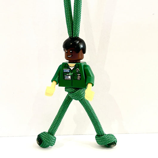 Black Male | Black Hair | Green Cord | Green Torso | NHS Ambulance / Paramedic - Hero pBuddies ParaCord KeyRing