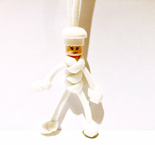Chef | Cook (FEMALE) White Toque Hat |  Exclusive ParaCord KeyRing