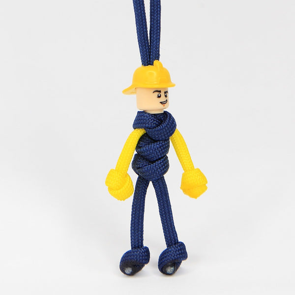 FireFighter | Male |  Blue / Yellow Cord | Yellow Helmet |  Exclusive ParaCord KeyRing